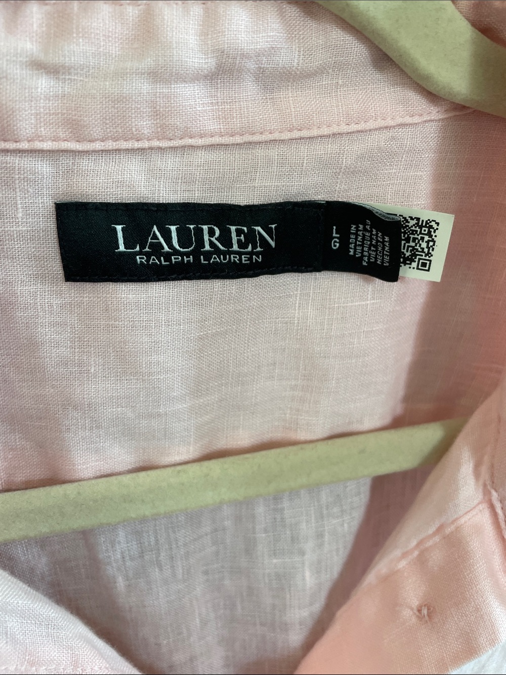 Lauren Ralph Lauren Pale Pink Linen Button-Down Shirt - Picture 2 of 7